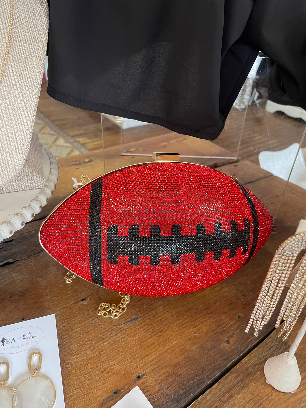 Sequin Football Purse