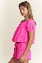 Load image into Gallery viewer, Striped Pink Short Set
