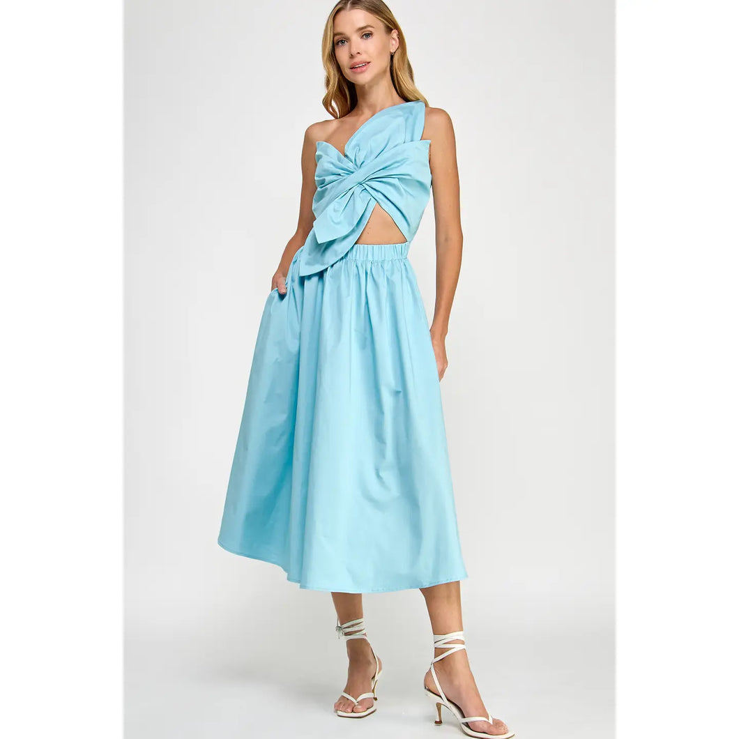 Betsy Blue Flower Midi Dress