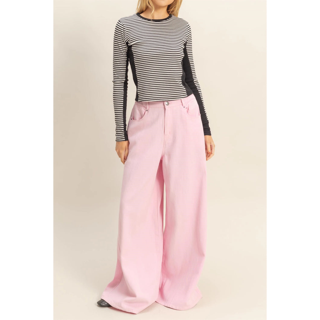 Washed Wide Leg Pants