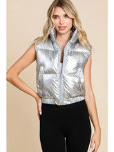 Load image into Gallery viewer, Silver Statement Puffer Vest
