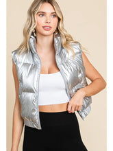 Load image into Gallery viewer, Silver Statement Puffer Vest
