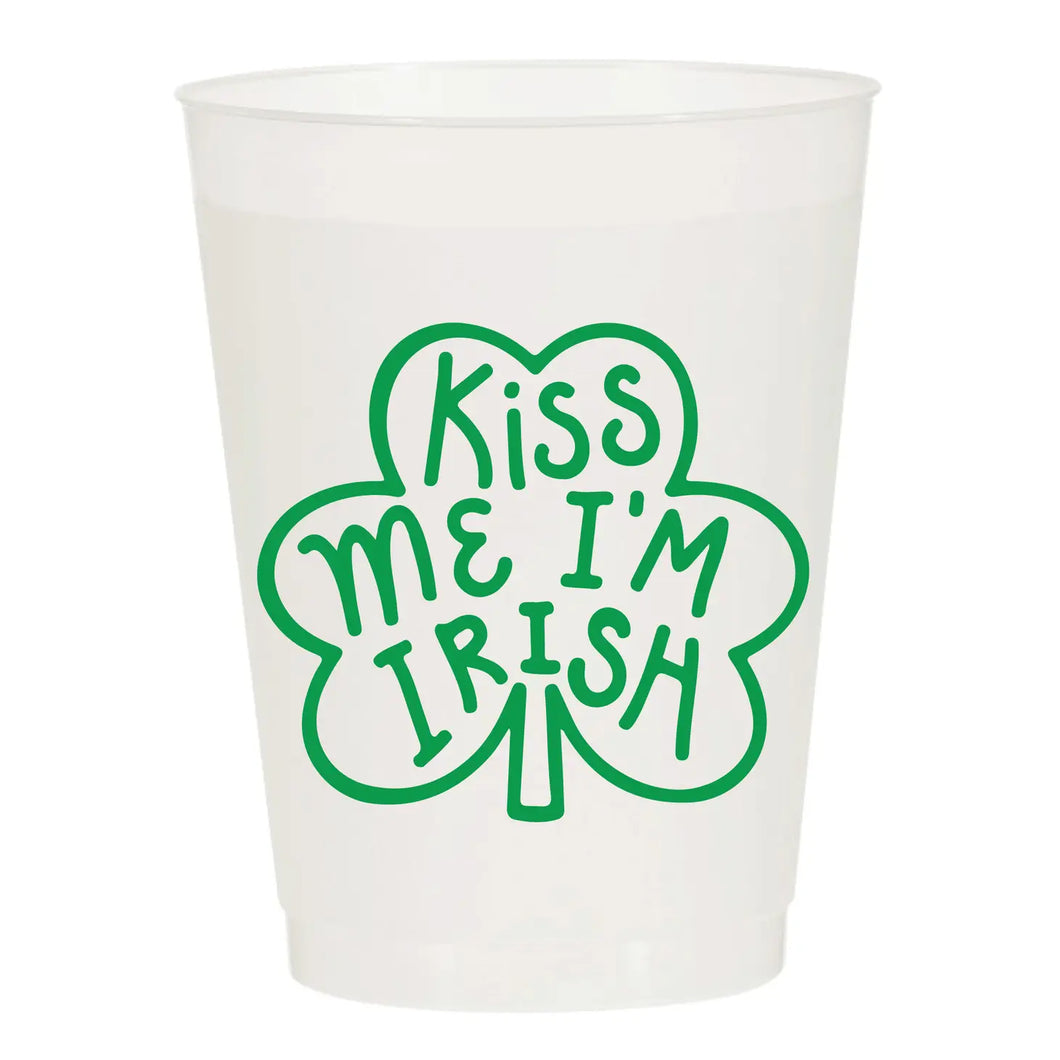Kiss Me I'm Irish St. Patricks Day Frosted Cups 6 Pack