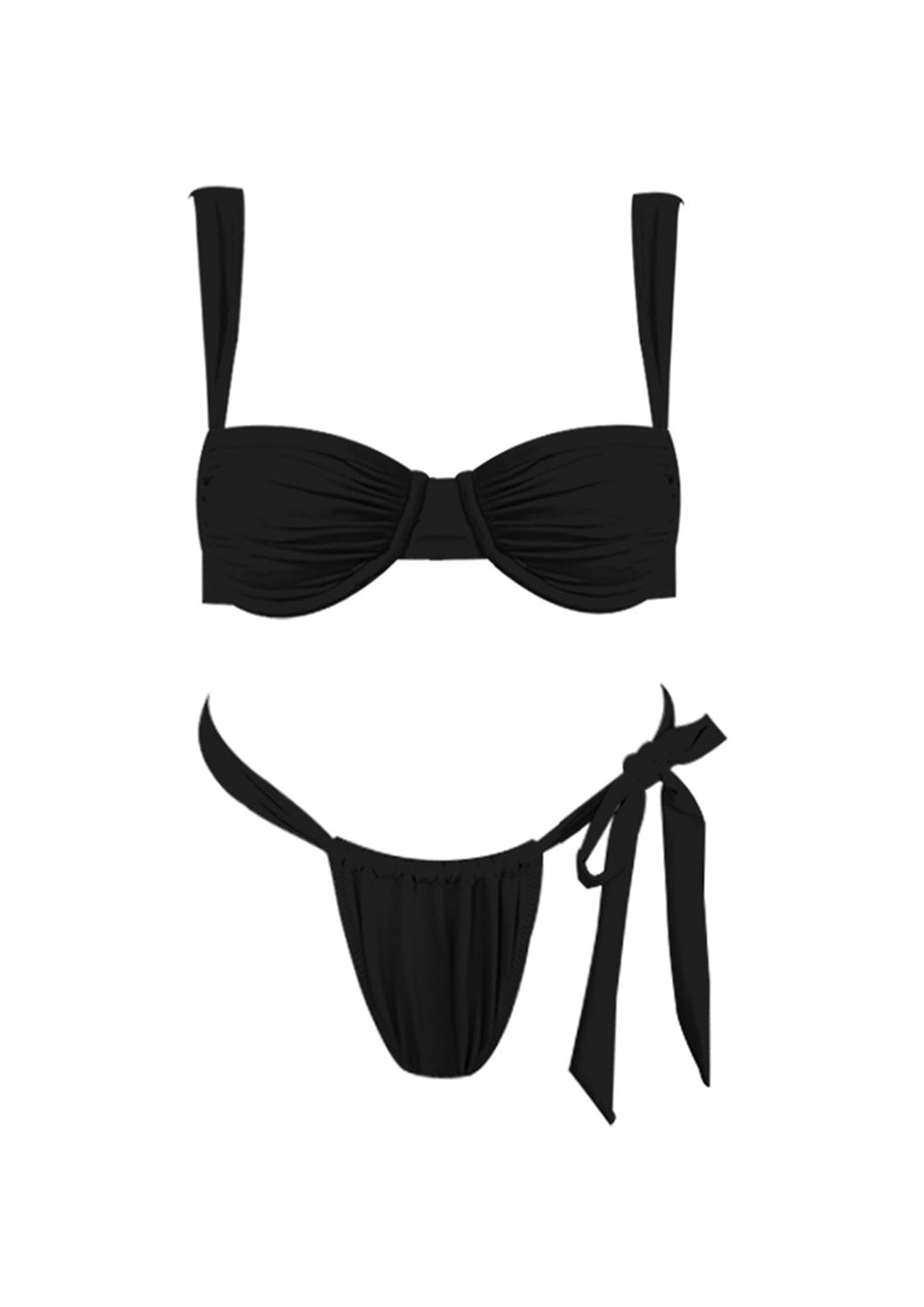 Black Tie Bikini Set