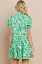 Load image into Gallery viewer, Green Floral Button Down Dress
