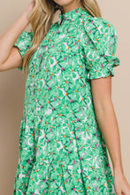 Load image into Gallery viewer, Green Floral Button Down Dress
