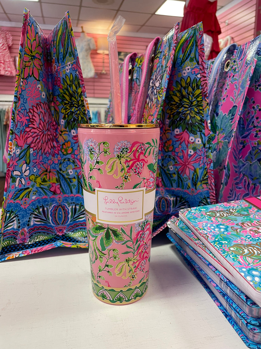 Lilly Pulitzer Tumbler With Straw