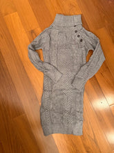 Load image into Gallery viewer, Cable Knit Sweater Dress with Adjustable Turtle Neck
