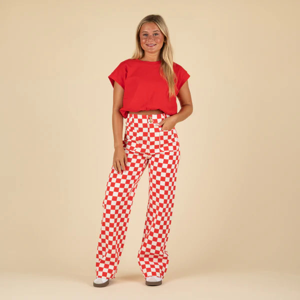 Demi Checkered Bottoms w Elastic Band