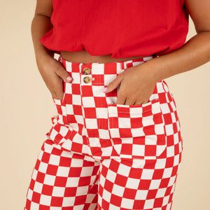 Demi Checkered Bottoms w Elastic Band