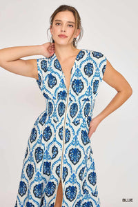 Abstract Print Midi Dress