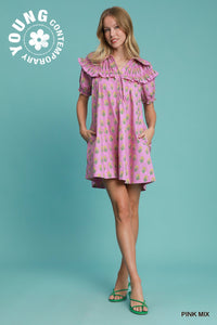 Ruffled Floral Mini Dress