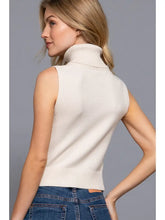 Load image into Gallery viewer, Sleeveless Turtle Neck Sweater Top Ivory
