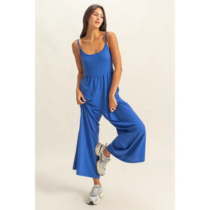 Scoop Neck Sleeveless Wide Leg Jumpsuit