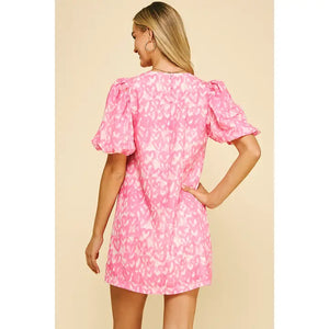 Heart Print Mini Dress