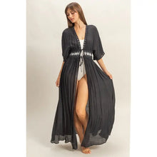 Load image into Gallery viewer, Tie-Front Lace Long Duster
