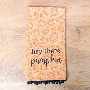 Hey There Pumpkin Hand Towel Orange/Black 20x28