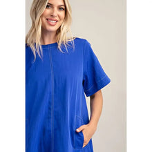 Load image into Gallery viewer, Crew Neck Short Sleeve A-Line Dress
