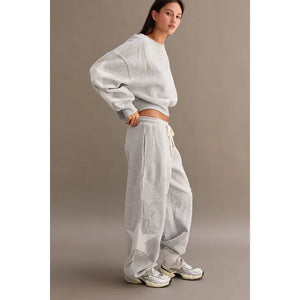 Star Patch Casual Drawstring Jogger Pants