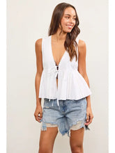 Load image into Gallery viewer, Tie Front Sleeveless Peplum Top
