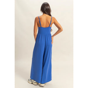 Scoop Neck Sleeveless Wide Leg Jumpsuit