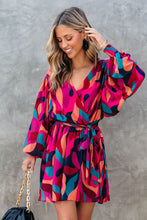 Load image into Gallery viewer, Colorful Puff Sleeve Dress
