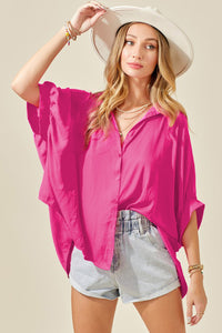 Pink Oversized Button Down