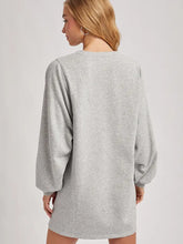 Load image into Gallery viewer, Crew Neck Oversized Sweatshirt Dress with Pockets Grey
