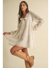 Load image into Gallery viewer, Sheer Floral Mini Dress with Balloon Sleeves
