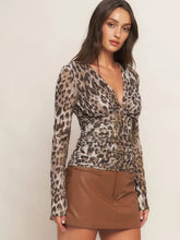 Load image into Gallery viewer, A Printed Power Mesh Top Leopard
