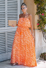 Load image into Gallery viewer, Tangerine Strapless Maxi Dress
