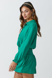 Satin Dress Green