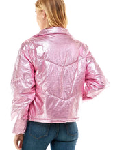 Load image into Gallery viewer, Metallic puffer Jacket
