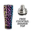 Neon Leopard 30 oz Tumbler with Free Cocktail Shaker