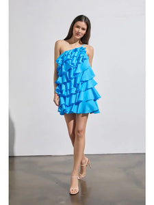 Ocean Blue Ruffle Dress