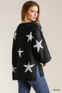 Star Pattern 3/4 Sweater
