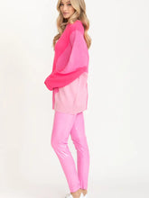 Load image into Gallery viewer, Pink Color Block Sweater
