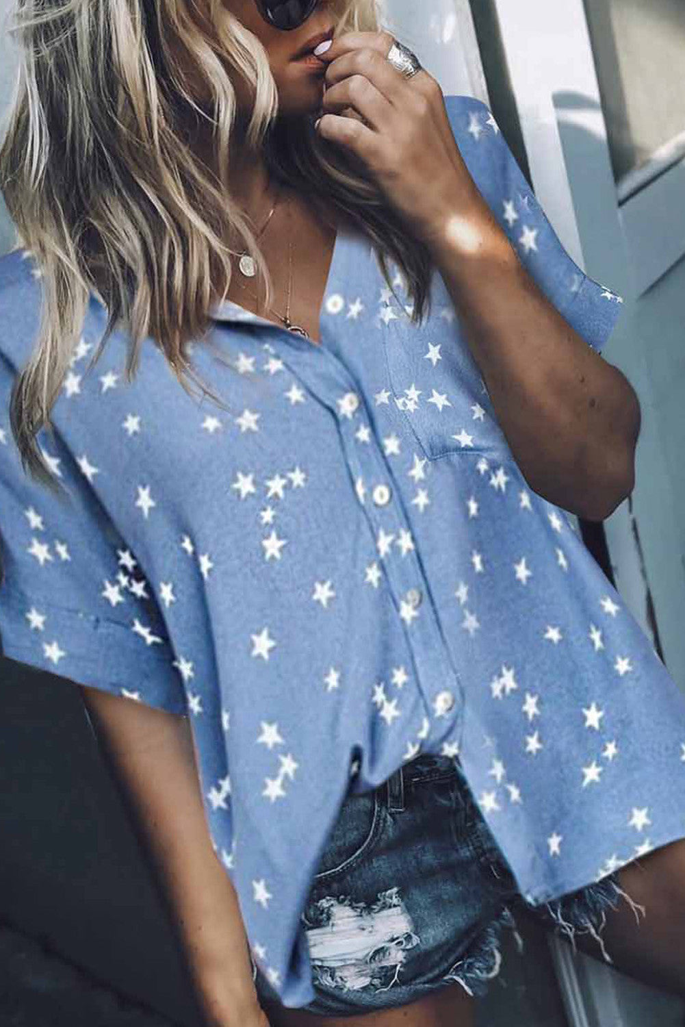 Star Button Up Shirt