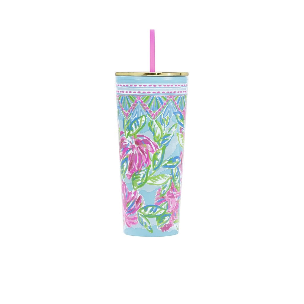 Lilly Pullitzer Tumbler with Lid, Totally Blossom