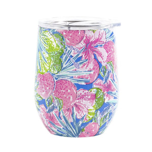 Lilly Pulitzer Stainless Steel Wine Tumbler with Lid, Swizzle In