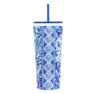 Lilly Pulitzer Tumbler with Straw, High Maintenance
