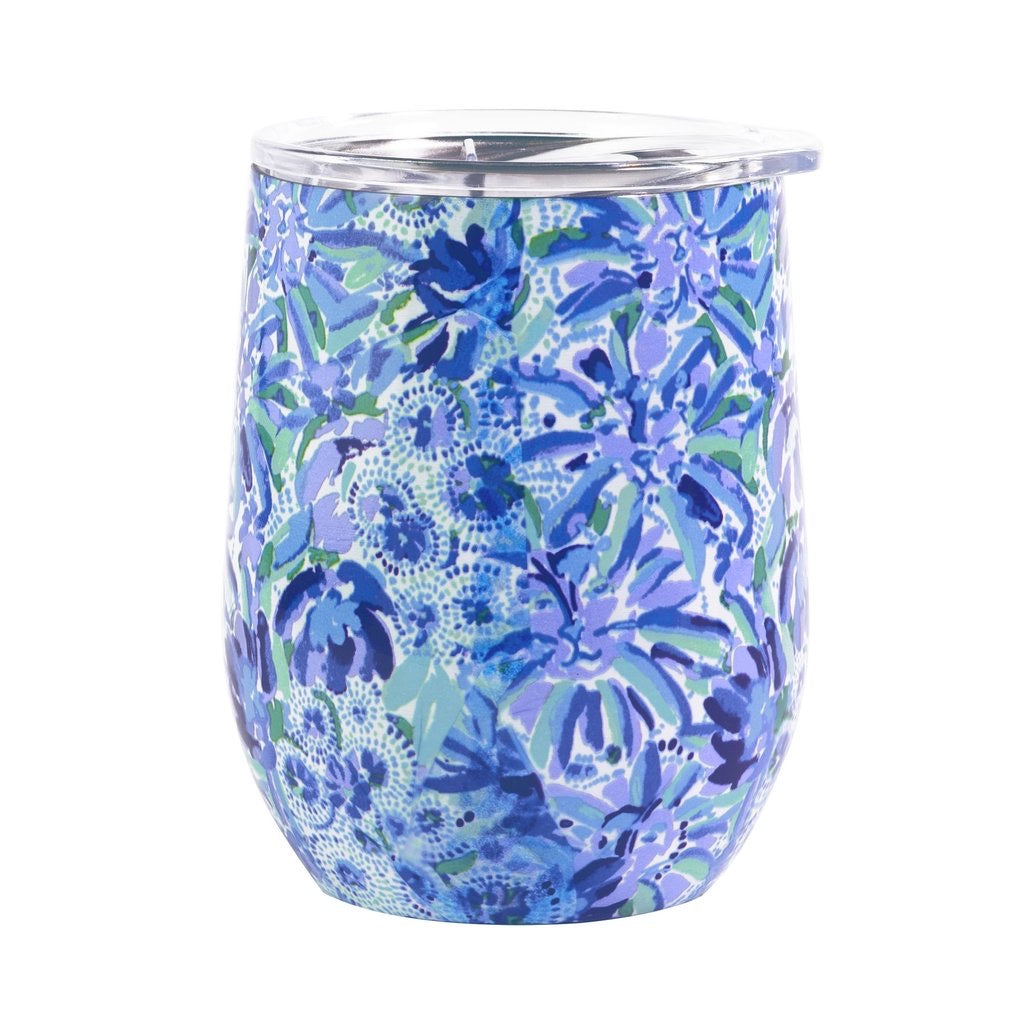 Lilly Pulitzer Stainless Steel Wine Tumbler with Lid, High Manetenance