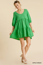 Load image into Gallery viewer, Umgee Tiered Baby Doll Dress with Back Criss Cross Detail

