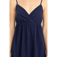 Load image into Gallery viewer, Linen Cami Mini Dress Navy Blue

