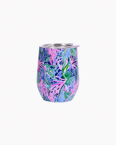 Lilly Pulitzer Stainless Steel Wine Glass with Lid
